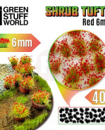 Trsy - Shrubs TUFTS - 6mm self-adhesive - RED Flowers